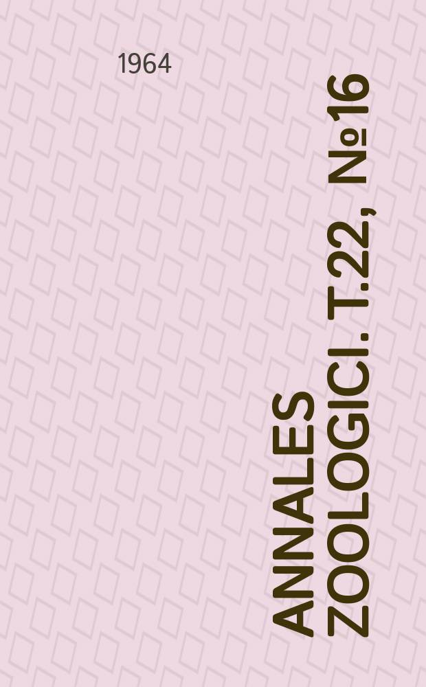 Annales zoologici. T.22, №16 : Studies on the Cochylidae (Lepidoptera)