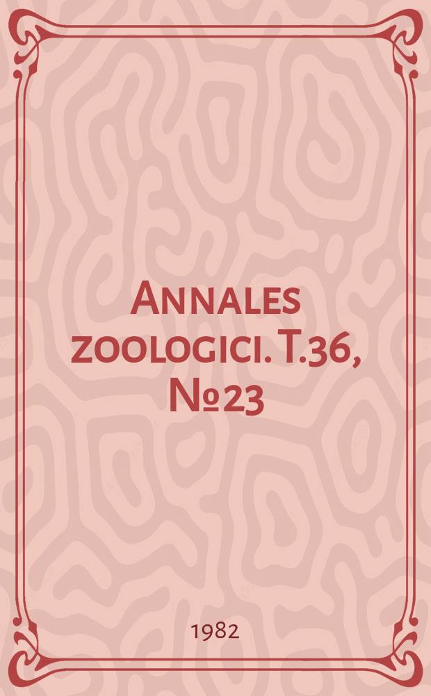 Annales zoologici. T.36, №23 : Phthiracaridae (Acari, Oribatida)...