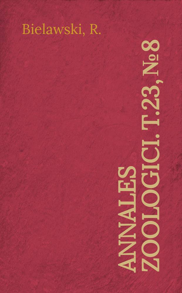 Annales zoologici. T.23, №8 : Contribution to the knowledge of Coccinellidae (Coleoptera)