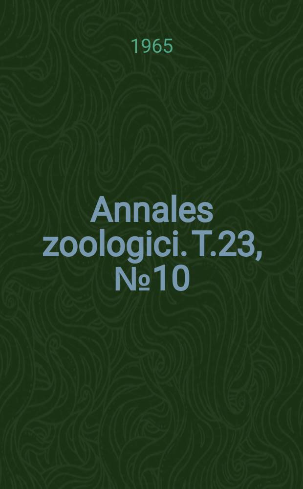 Annales zoologici. T.23, №10 : Studies on the Tribe Pterocommatini Mordv. (Homoptera, Aphididae)