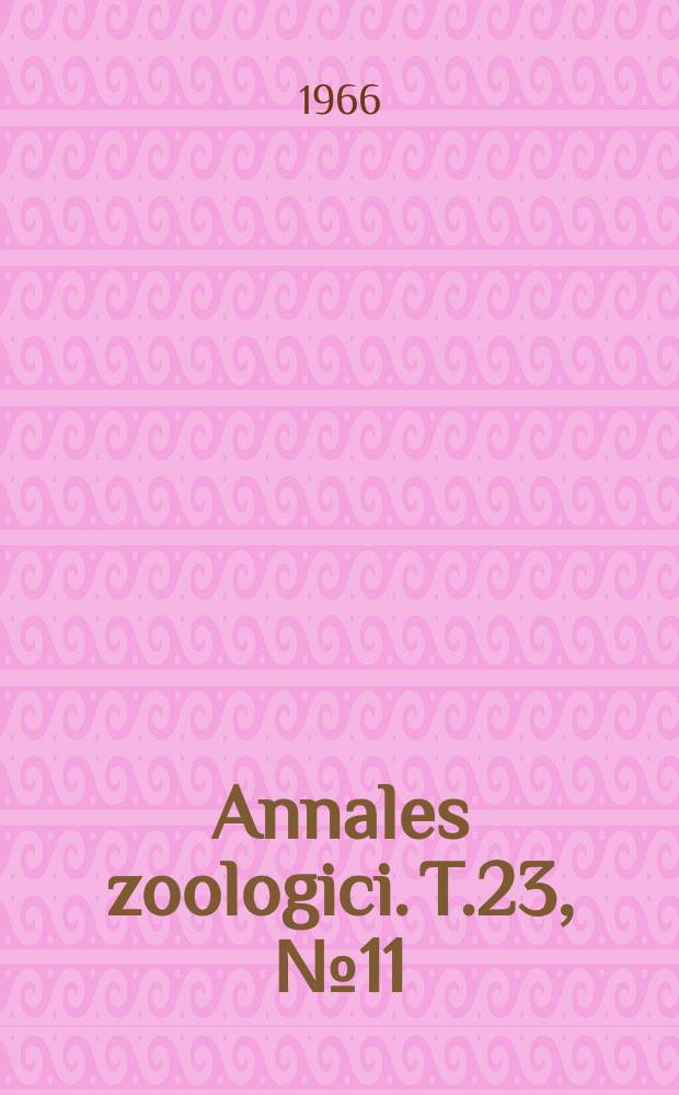 Annales zoologici. T.23, №11 : Biometrical studies on the population of green frogs from the environs of Poznan