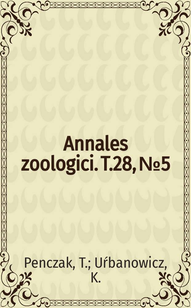 Annales zoologici. T.28, №5 : Naturalny mieszaniec jelca Leuciscuc leuciscus (L.) i jazia Leuciscus idus (L.)