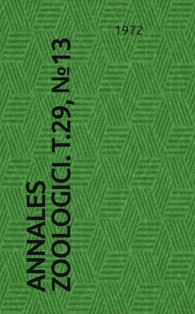 Annales zoologici. T.29, №13 : Études sur les Proscopiidae (Orthoptera)