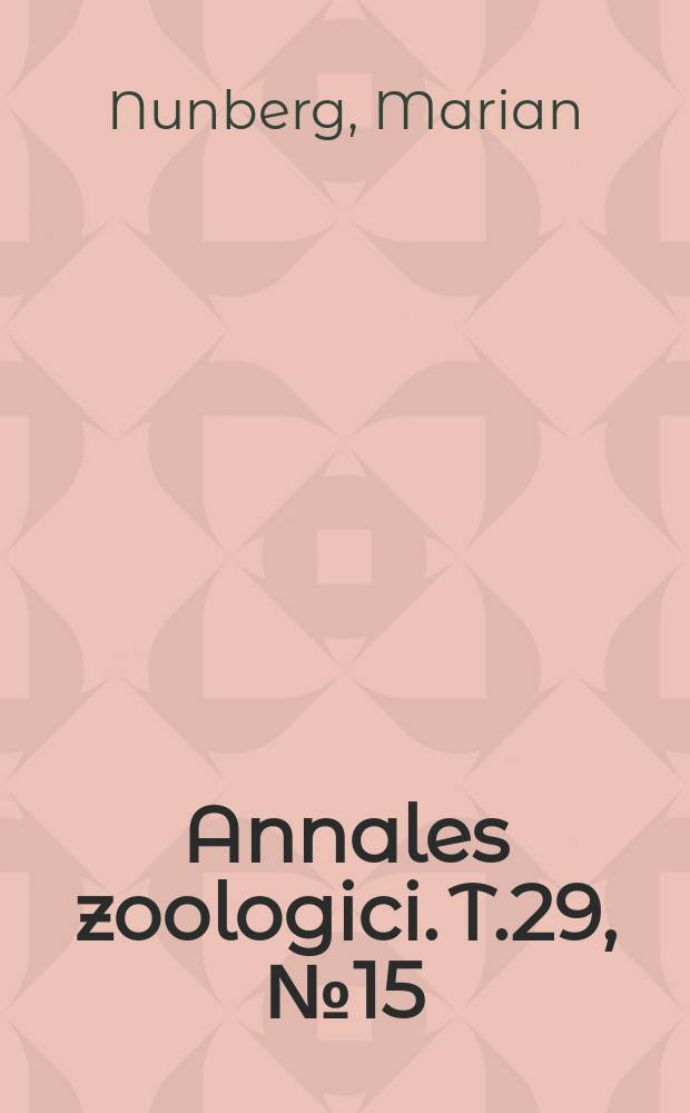 Annales zoologici. T.29, №15 : Die Gattung Cnestus Sampson...