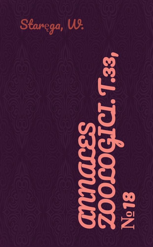 Annales zoologici. T.33, №18 : Die Weberknechte (Opiliones, ...)