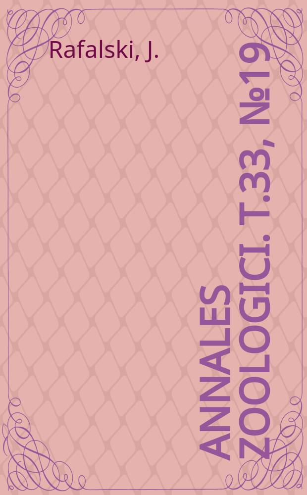 Annales zoologici. T.33, №19 : Materiały do fauny Pauropoda Polski