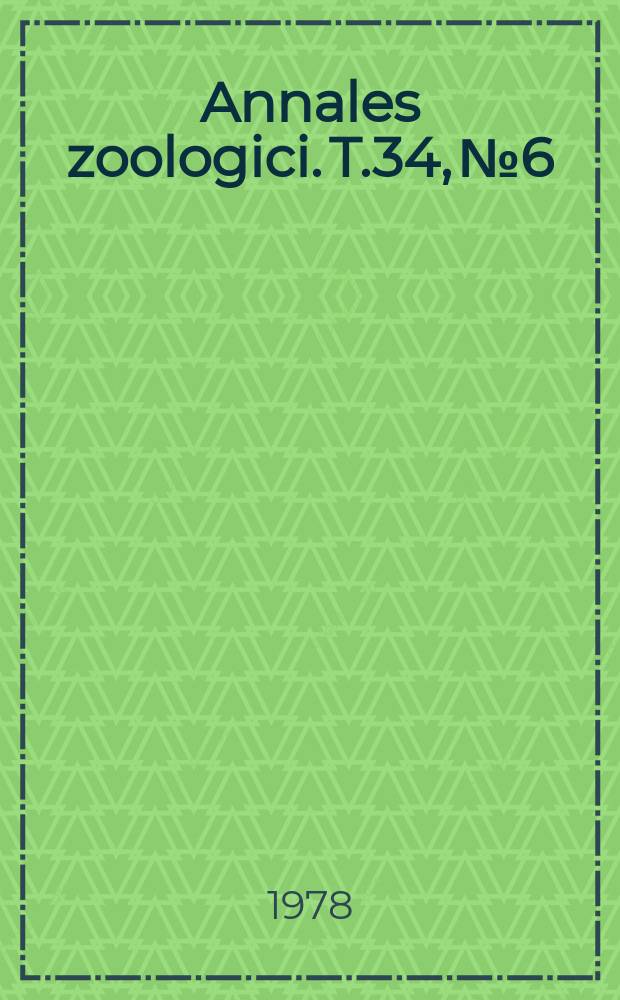 Annales zoologici. T.34, №6 : Die Gattung Xyleborus Eichhoff...