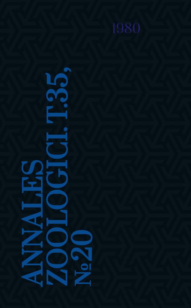 Annales zoologici. T.35, №20 : Type-specimens of Anneliola Polychaeta...