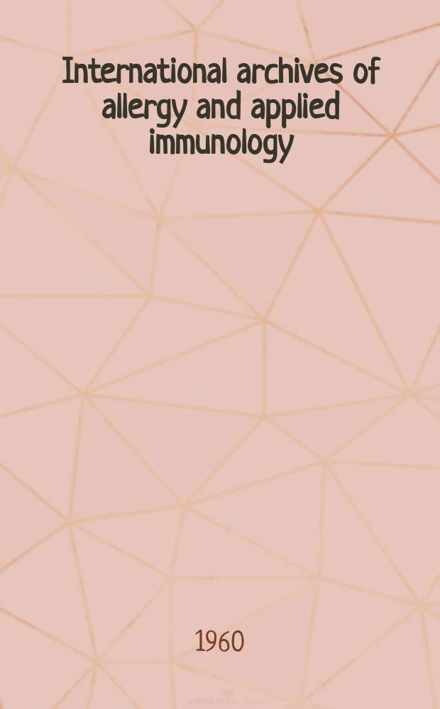 International archives of allergy and applied immunology : Official organ of the international assoc. of allergists. Vol.17, №4