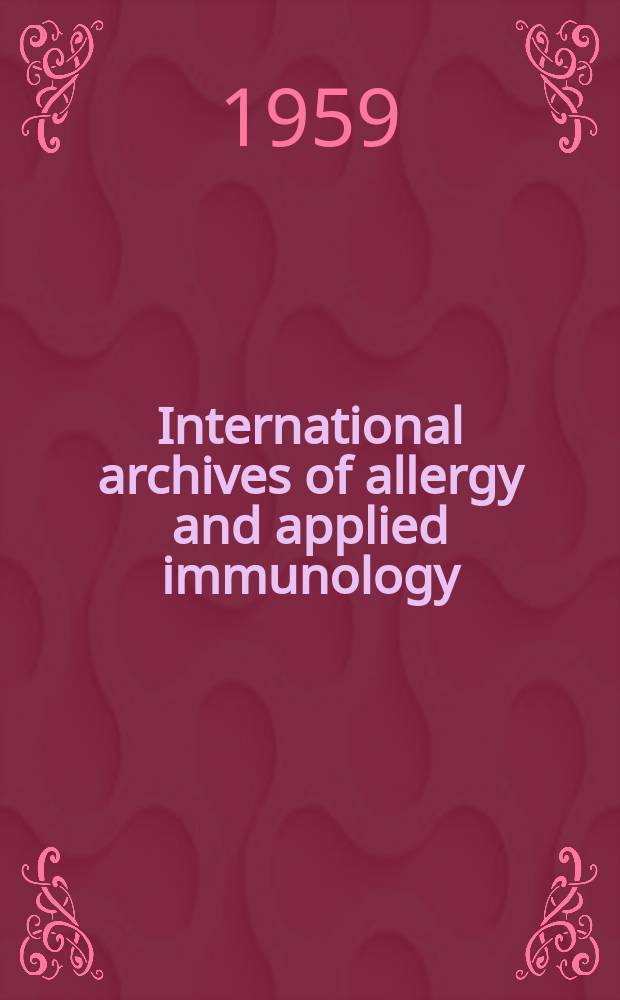 International archives of allergy and applied immunology : Official organ of the international assoc. of allergists. Vol.15, №6