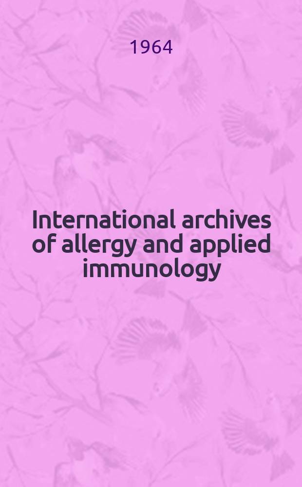 International archives of allergy and applied immunology : Official organ of the international assoc. of allergists. Vol.25, №6