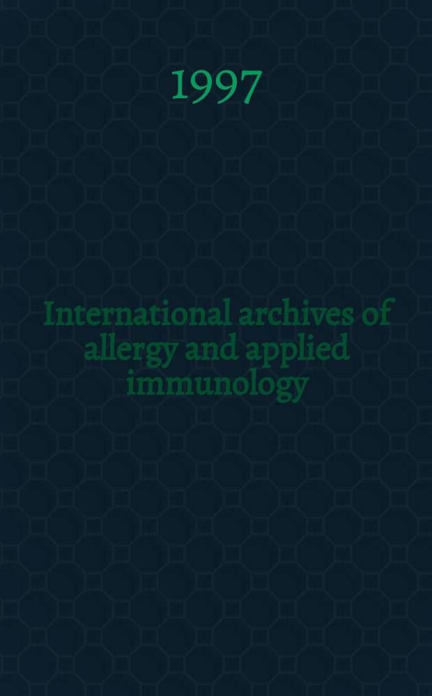 International archives of allergy and applied immunology : Official organ of the international assoc. of allergists. Vol.113, №1/3 : Allergy- a disease of modern society