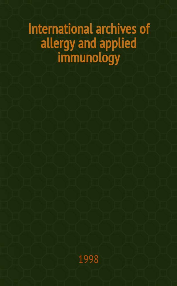 International archives of allergy and applied immunology : Official organ of the international assoc. of allergists. Vol.115, №2