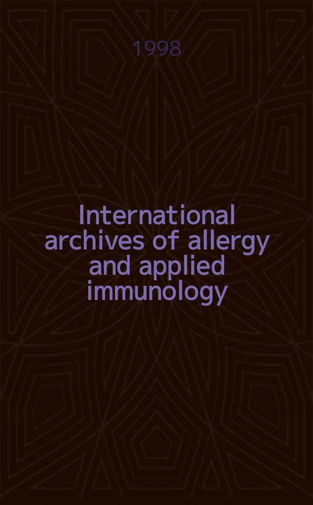 International archives of allergy and applied immunology : Official organ of the international assoc. of allergists. Vol.116, №3