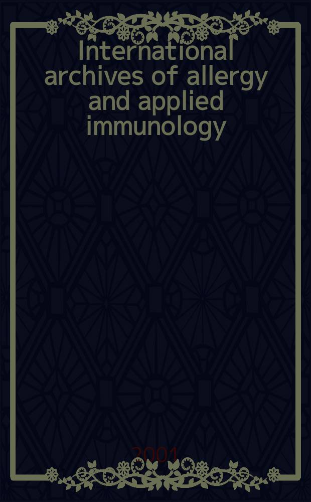 International archives of allergy and applied immunology : Official organ of the international assoc. of allergists. Vol.125, №2