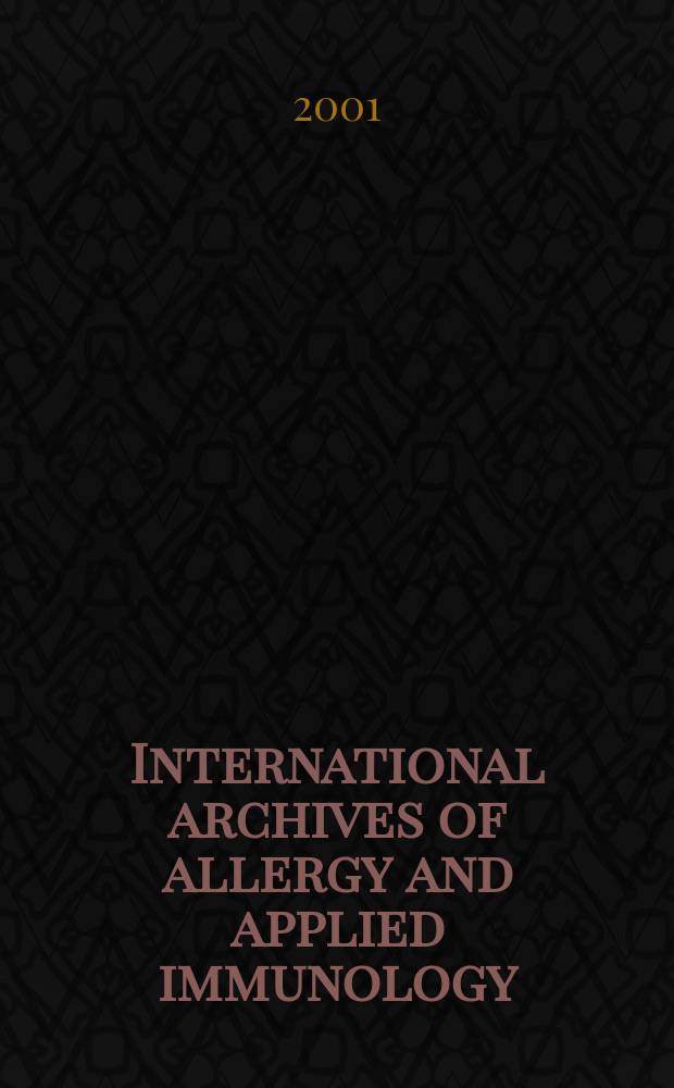 International archives of allergy and applied immunology : Official organ of the international assoc. of allergists. Vol.126, №1