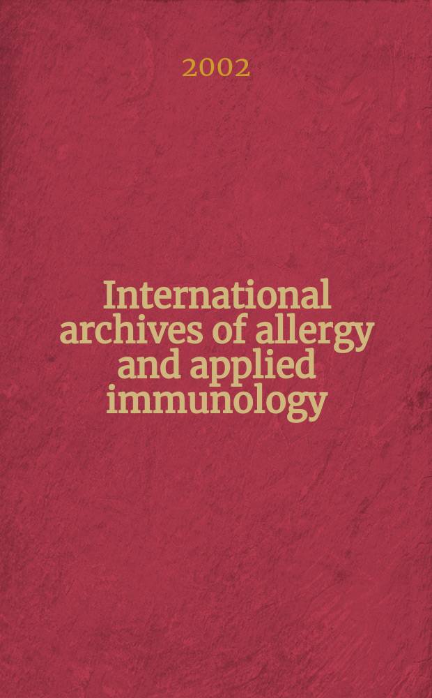 International archives of allergy and applied immunology : Official organ of the international assoc. of allergists. Vol.127, №4
