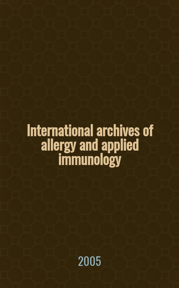 International archives of allergy and applied immunology : Official organ of the international assoc. of allergists. Vol.136, №1