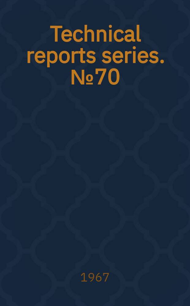 Technical reports series. №70 : Organic liquids as reactor coolants and moderators