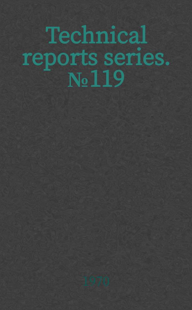 Technical reports series. №119 : Manual mutation breeding