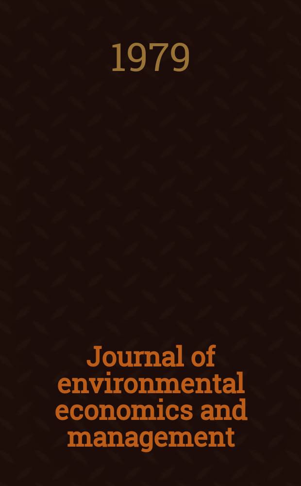 Journal of environmental economics and management