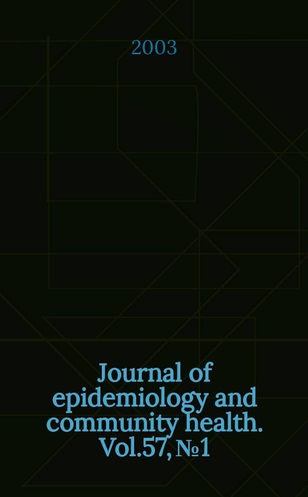 Journal of epidemiology and community health. Vol.57, №1