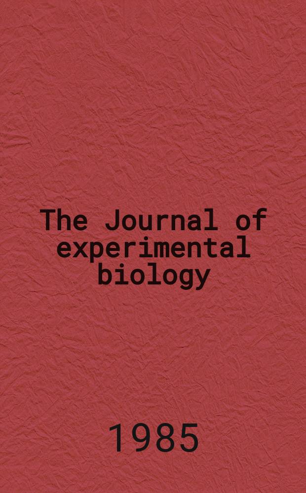The Journal of experimental biology : Assist. by the Hon. secs. Soc. for experiment biology. Vol.115 : Design and performance of muscular system