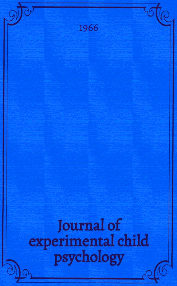 Journal of experimental child psychology