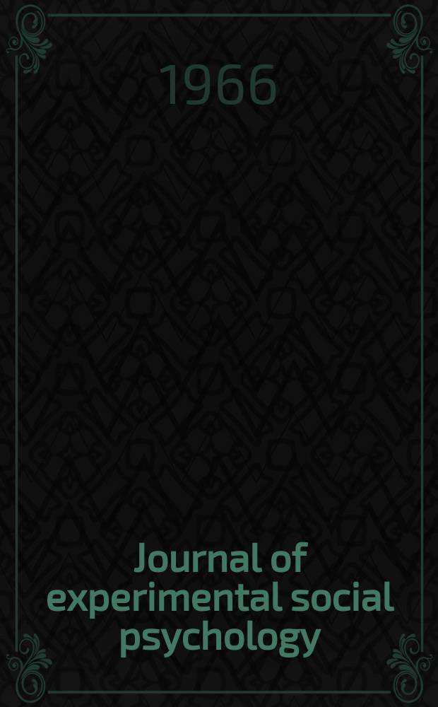 Journal of experimental social psychology