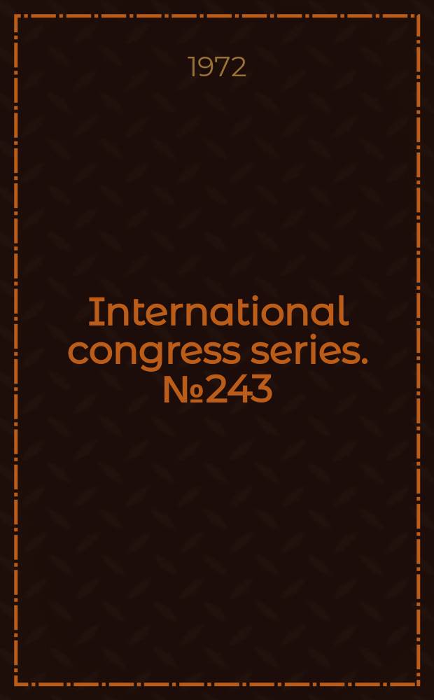 International congress series. №243 : Calcium, parathyroid hormone and the calcitonins