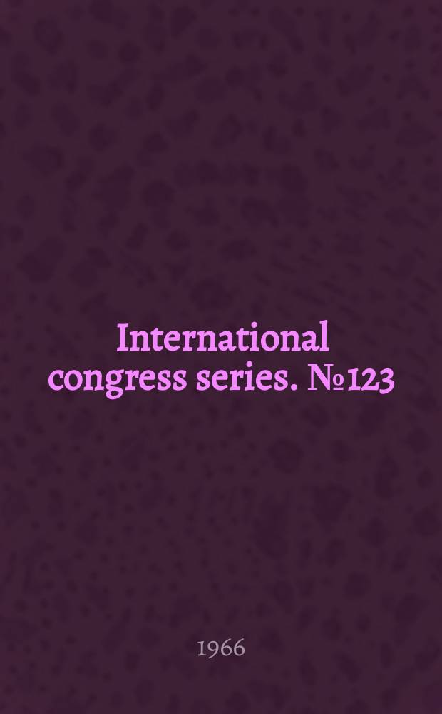 International congress series. №123 : Coagulation disorders in obstetrics