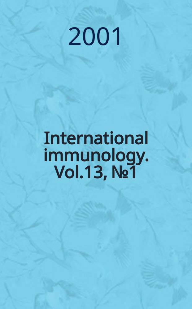 International immunology. Vol.13, №1