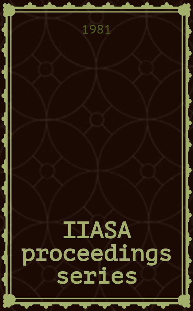 IIASA proceedings series : Environment. Vol.12 : Modeling of large-scale energy systems