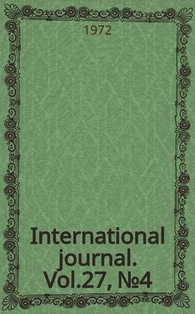 International journal. Vol.27, №4 : The Mediterranean