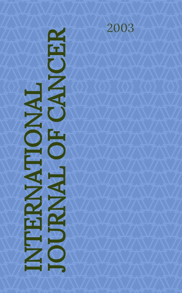 International journal of cancer : Publ. of the International union against cancer. Vol.105, №5