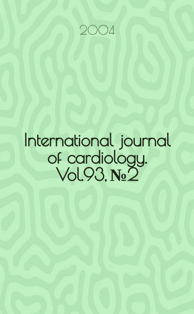 International journal of cardiology. Vol.93, №2/3