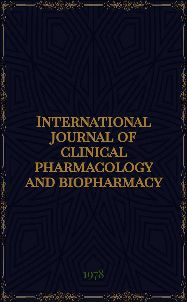 International journal of clinical pharmacology and biopharmacy : Off. organ of Intern. symp. on clinical pharmacology etc