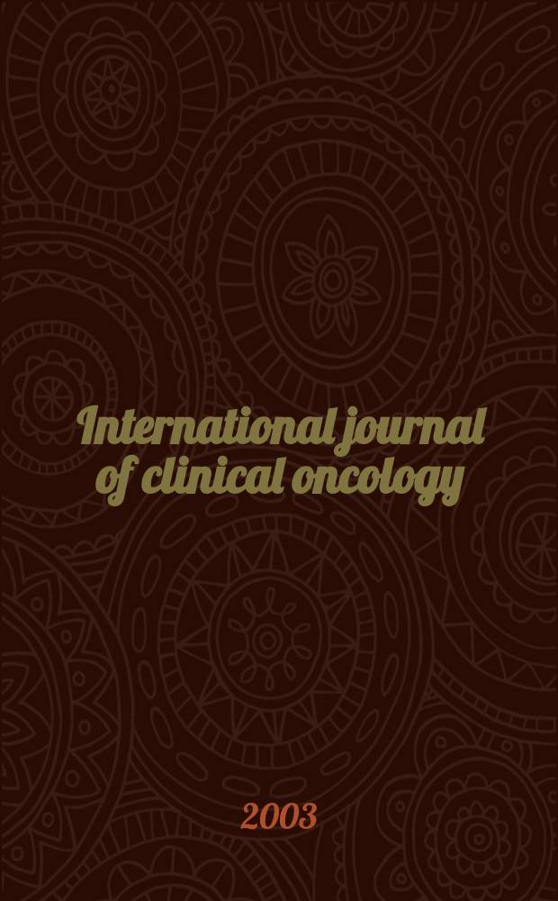 International journal of clinical oncology : Offic. j. of the Japan soc. of clinical oncology. Vol.8, №3