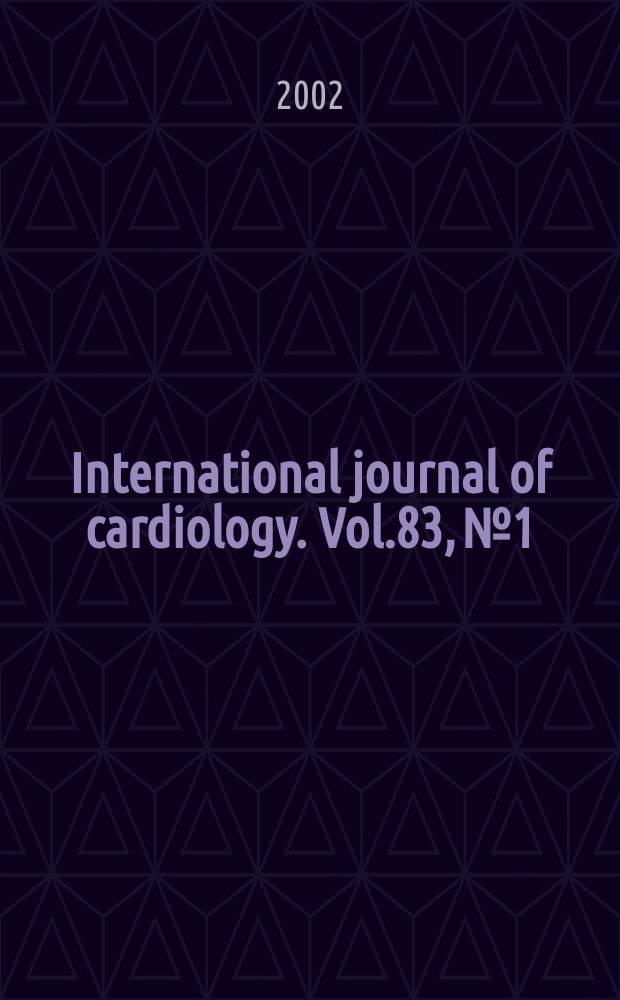 International journal of cardiology. Vol.83, №1