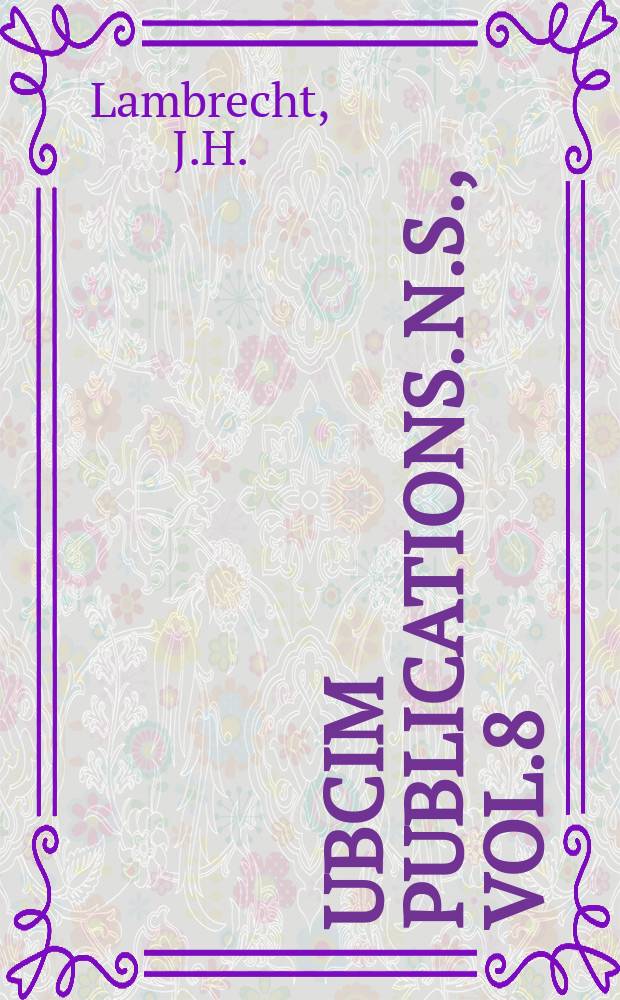 UBCIM publications. N.S., vol.8 : Minimal level cataloging...