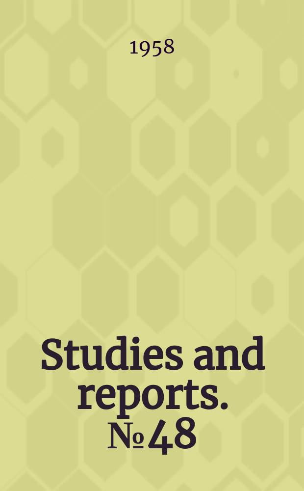 Studies and reports. №48 : African labour survey