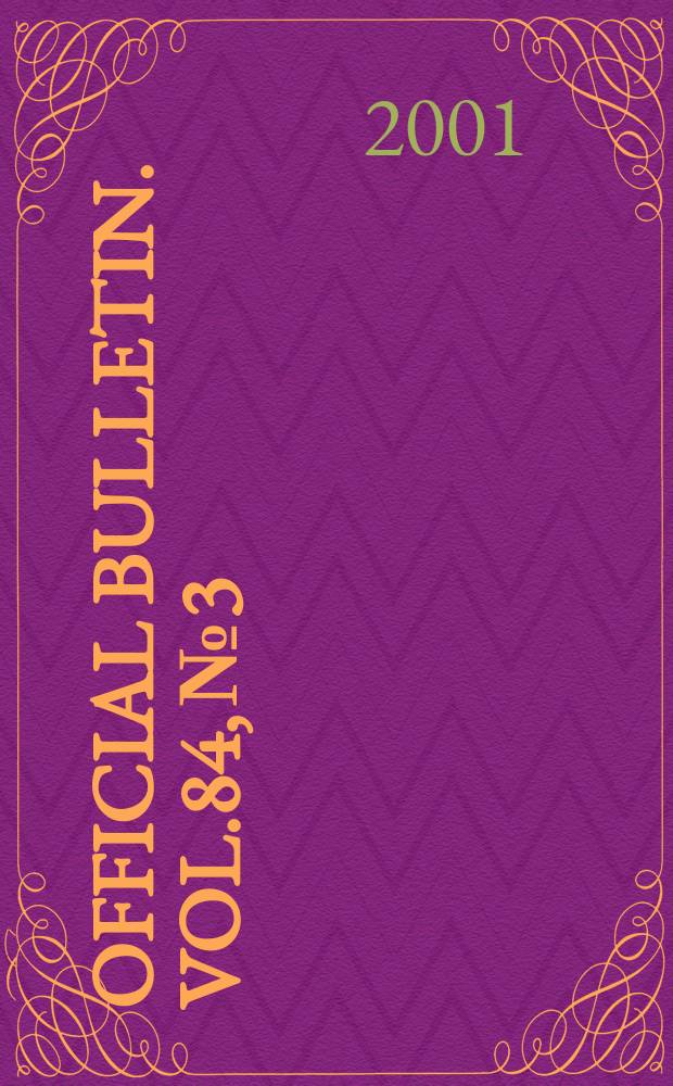 Official bulletin. Vol.84, №3