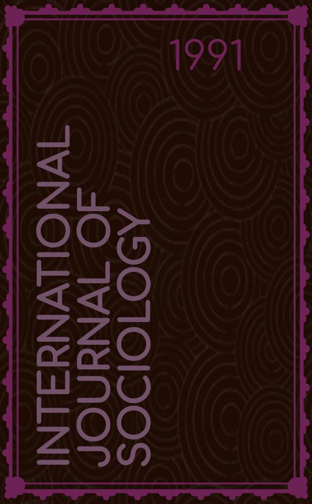International journal of sociology : A journal of translations. Vol.21, №3 : Between work and social citizenship