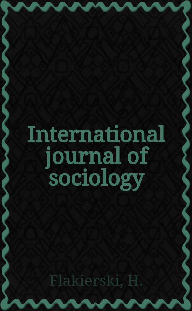 International journal of sociology : A journal of translations. Vol.25, №3 : Market socialism revisited