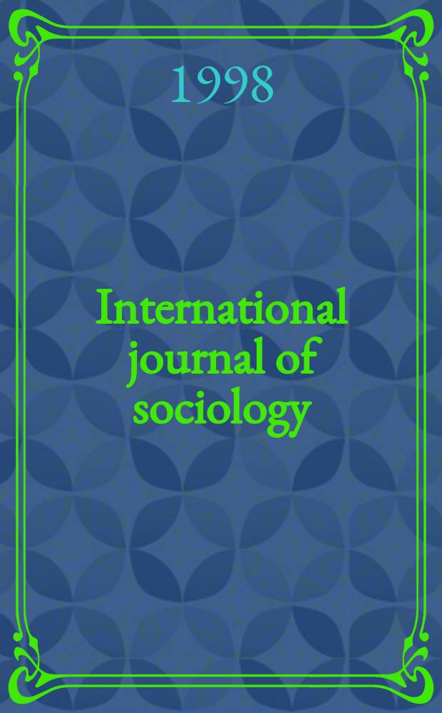 International journal of sociology : A journal of translations. Vol.27, №4 : Entrepreneurship in eastern Europe