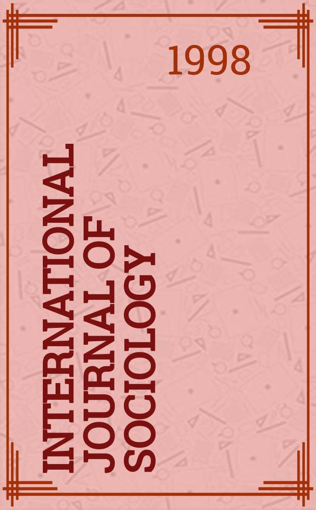 International journal of sociology : A journal of translations. Vol.28, №2 : Public opinion in the initial phase of the post communist transition in Eastern Europe