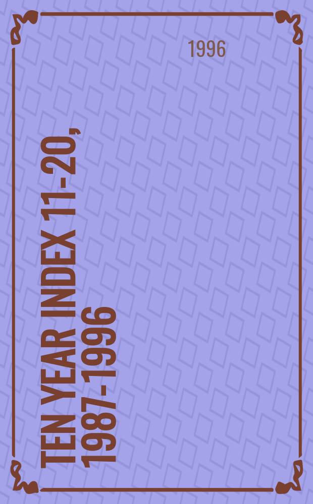 Ten year index 11-20, 1987-1996