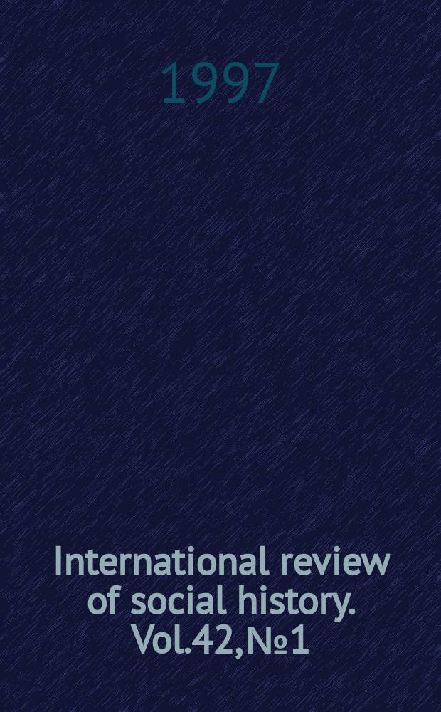 International review of social history. Vol.42, №1