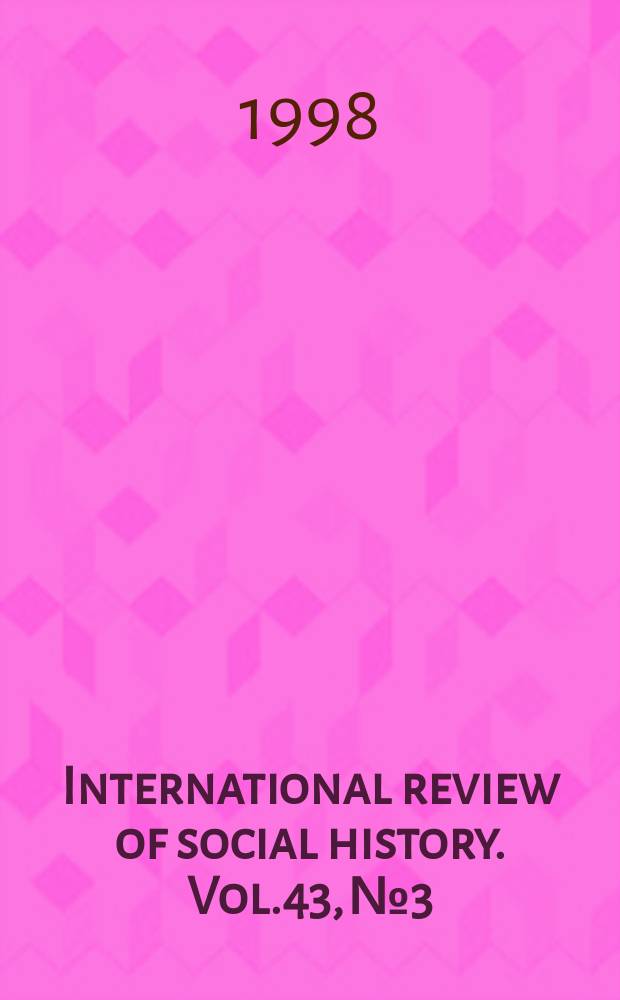 International review of social history. Vol.43, №3
