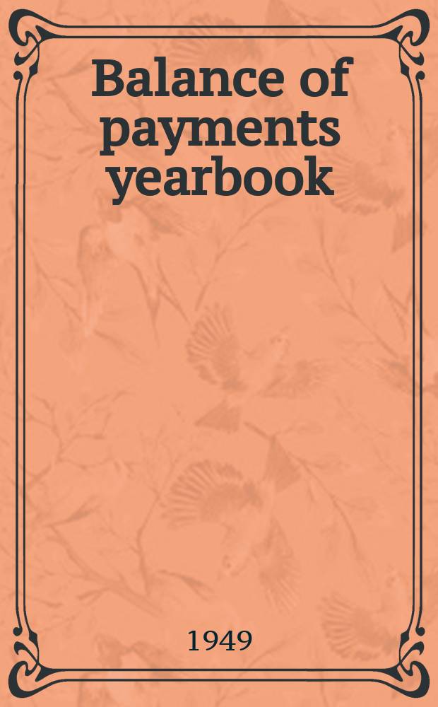 Balance of payments yearbook